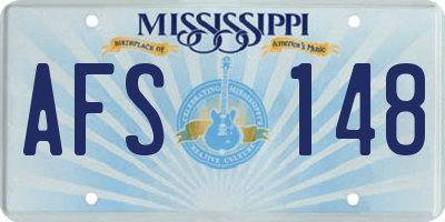 MS license plate AFS148
