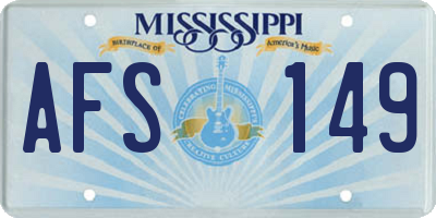 MS license plate AFS149