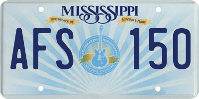 MS license plate AFS150