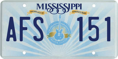 MS license plate AFS151