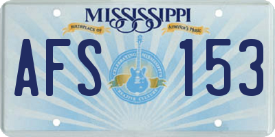 MS license plate AFS153