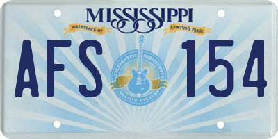 MS license plate AFS154
