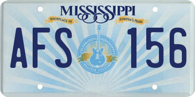 MS license plate AFS156