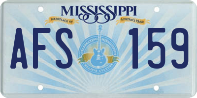 MS license plate AFS159