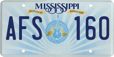 MS license plate AFS160