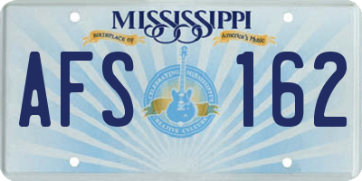 MS license plate AFS162