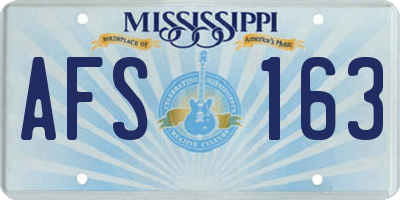 MS license plate AFS163