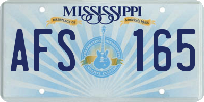 MS license plate AFS165