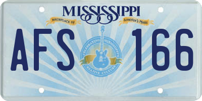 MS license plate AFS166