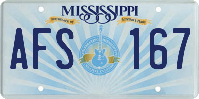 MS license plate AFS167