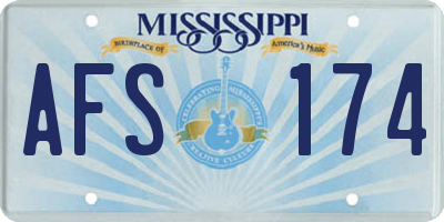 MS license plate AFS174