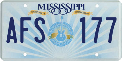 MS license plate AFS177