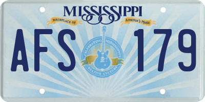 MS license plate AFS179