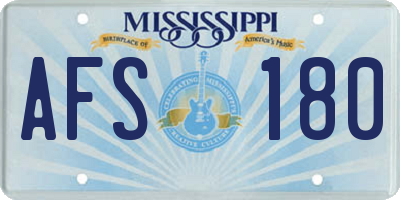 MS license plate AFS180