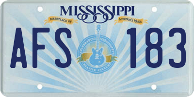 MS license plate AFS183