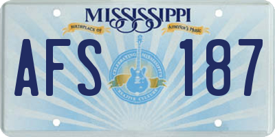 MS license plate AFS187