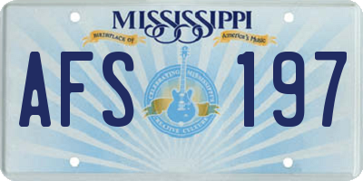 MS license plate AFS197
