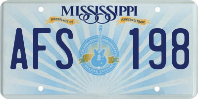 MS license plate AFS198