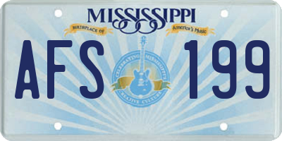 MS license plate AFS199