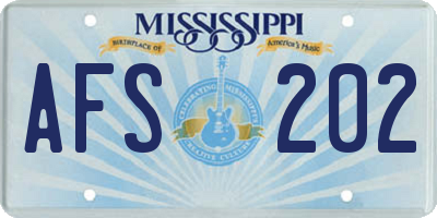 MS license plate AFS202