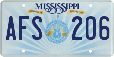 MS license plate AFS206