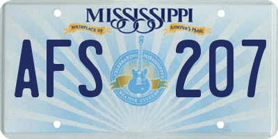 MS license plate AFS207