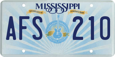 MS license plate AFS210