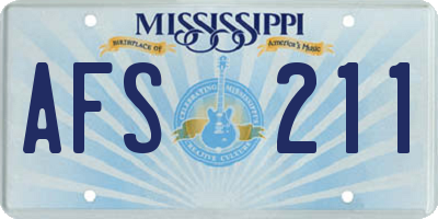 MS license plate AFS211
