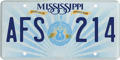 MS license plate AFS214