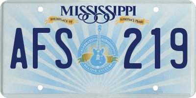 MS license plate AFS219