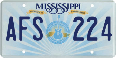 MS license plate AFS224