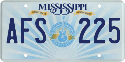MS license plate AFS225