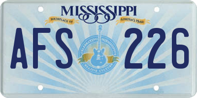 MS license plate AFS226