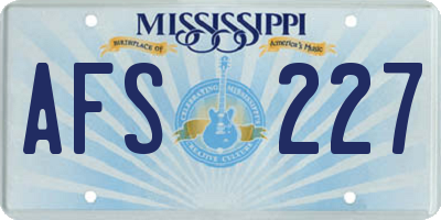 MS license plate AFS227