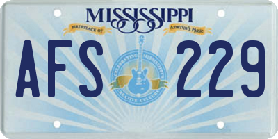 MS license plate AFS229