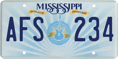 MS license plate AFS234