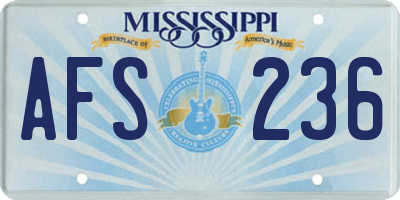 MS license plate AFS236