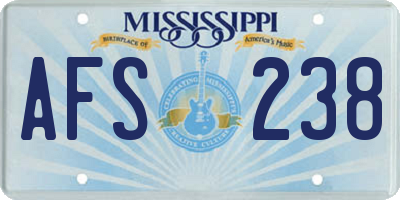 MS license plate AFS238