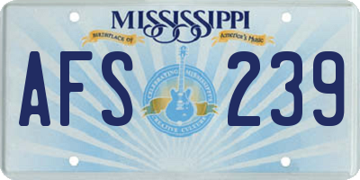 MS license plate AFS239