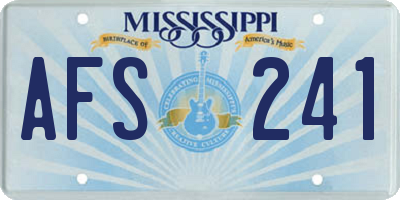 MS license plate AFS241