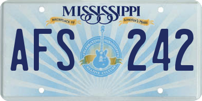 MS license plate AFS242
