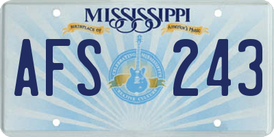 MS license plate AFS243