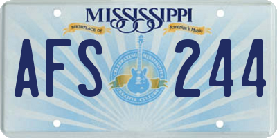 MS license plate AFS244