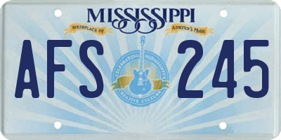 MS license plate AFS245