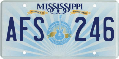 MS license plate AFS246