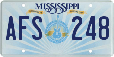 MS license plate AFS248