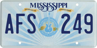 MS license plate AFS249