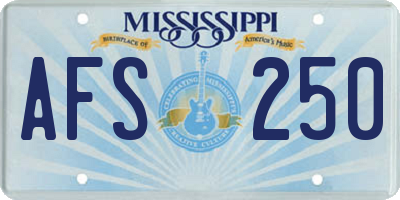 MS license plate AFS250