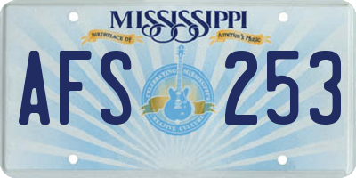 MS license plate AFS253