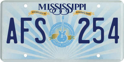 MS license plate AFS254